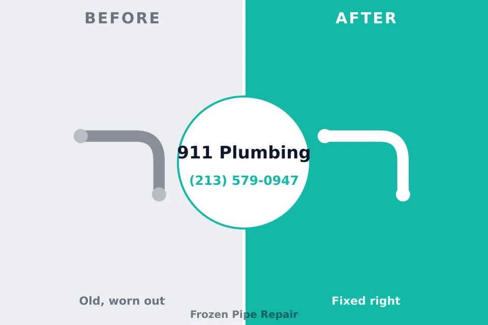 Before and after: plumbing repair Redwood City, CA